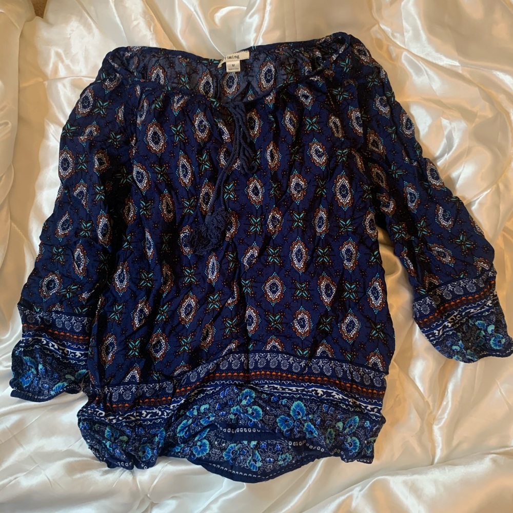 Blue Blouse Top